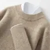 Suéter de Cachemira de Cuello Medio 2026 Otoño e Invierno Nuevo para Hombre de Color Sólido Liso Base Suéter Casual de Negocios para Persona de Mediana Edad