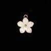 Acessórios de joias coreanas faça você mesmo flor de cerejeira gota óleo cinco pétalas flor liga pequeno pingente brincos pulseira pingente material atacado