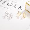 Pendientes de Gota de Agua de Perla Amor Mariposa de Piedra Ojo de Gato para Mujer Diseño Nicho Temperamento de Alta Gama Aretes de Botón Verano Suave