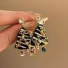 Navidad ~ atmósfera otoño e invierno nuevo árbol de Navidad regalo colgante borla pendientes avanzados sentido único moda pendientes