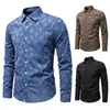 Amazon Otoño/Invierno Nueva Camisa para Hombre Moda Estampado de Mariposas Retro Talla Europea Talla Americana Camisa de Manga Larga Ropa para Hombre