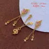Chapado en Cobre Oro Real 24K Incrustado Zirconio Perla Calado Cadena de Borla Colgante Collar Colgante DIY Accesorios de Cuentas Hechos a Mano