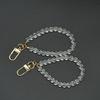 Accesorios de joyería de perlas vidrio perla de imitación accesorios DIY cadena de pulsera bola de pelo llavero colgante regalo cadena corta pequeña