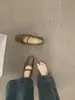 Zapatos Mary Jane cuadrados simples y versátiles para mujer, nuevos zapatos planos de color albaricoque para mujer de la primavera 2025