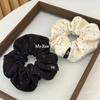 Versión coreana de otoño e invierno vintage franela onda punto anillo para el cabello de intestino grueso moda femenina combinable cuerda para el cabello temperamento goma elástica bola cuerda para el cabello