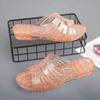 Atacado Transparente Cristal Senhoras Chinelos Cor Sólida Cunha Plástico Slope Casual Casa PVC Mulheres Chinelos