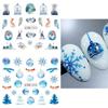 Fornecimento transfronteiriço de novos adesivos de nail art ins inverno azul floco de neve Pinguim chama linha arte Adesivos de água