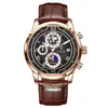 LIGE Nuevo Reloj de Cuarzo para Hombre con Tres Ojos y Seis Manos Transfronterizo, Elegante Multifuncional Resistente al Agua