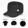 Chapéu de Proteção para Ouvidos Masculino Espesso para Outono e Inverno para Meia-Idade e Idosos, Quente e à Prova de Frio, Boina de Jornais Outdoor para Pai, Boina de Lã