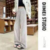 Calça feminina esportiva de corte slim com perna larga, novo modelo primavera e outono 2026, cintura alta, com caimento fluido, para corpo tipo pera, que esconde o quadril, calça longa afina a silhueta