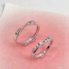 Anillo de pareja dulce Mobius, anillo de índice para hombres y mujeres, anillo de circonita con diamantes en forma de corazón de moda simple