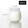 Botella de Vidrio Transparente Espesado para Pudín con Tapa, Botella para Yogur, Botella de Leche, Botella Vacía para Reenvasado de Gelatina, Venta al por Mayor