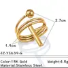 Anillo de Acero Inoxidable con Personalidad Geométrica de Moda Oro de 18K y Plata Anillo Abierto Acero de Titanio No se Desvanece Joyería Transfronteriza