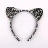 Accesorios para el Cabello de Orejas de Gato con Estampado de Leopardo Europeos y Americanos Transfronterizos de Halloween Diadema de Animales de Peluche de Dibujos Animados Accesorios para el Cabello de Niños para Fiestas