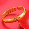 Producto de gran venta transfronteriza: Pulsera de Hoja de Oro Imitación con Artesanía Antigua, Color Duradero, Apertura Ajustable, Joyería de Moda de Alta Gama