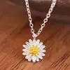 Collar Colgante Flor Yihua Plata Chapada Margarita Girasol Moda Pequeño Fresco Girasol Crisantemo Colgante