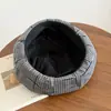 Gorra de moda a cuadros retro británica, estilo japonés cálida para otoño e invierno, visera solar, boina versátil artística de repartidor