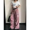 Outono de 2026 Novo Estilo Americano Calça Casual Solta Feminina Listrada, Calça Esportiva Drapeada de Perna Reta, Tendência
