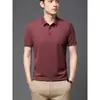 Polo Masculino para Negócios Cor Sólida Gola Quadrada Manga Curta Primavera e Verão Estilo Coreano Casual Moda Jovem Top Masculino Estiloso