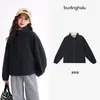 Pudding Haru Roupa Infantil de Inverno Roupas Infantis para Meninas Blusa Versátil 2026 Novo Estilo de Inverno Jaqueta Quente Infantil com Gola Alta Tendência