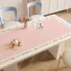 Mantel de mesa de comedor estilo crema, impermeable y a prueba de aceite, mantel para mesa de café sin lavado, cuero de alta gama, protector de encimera de PVC aislante del calor