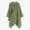Bufanda Chal Chaleco de Moda Elegante Hermoso Estampado de Leopardo Empalmado Cálido de Imitación Cachemir para Mujer Oficina con Aire Acondicionado