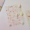 Adesivos Tomoni finos e resistentes para nail art, populares, simples, adesivos de desenho animado para crianças, adesivos de joias de urso morango, nail art