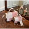 Bolso de Mano con Textura Empalmada de Moda Verano 2025 para Mujer, Estilo Commuting, Bolso Bandolera de un Solo Hombro, Bolso Cuadrado Pequeño para Mujer