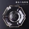 Posavasos de cristal transparente con forma de martillo, juego de té de kung fu, taza de degustación de té, portavasos pequeño, tapete aislante térmico para ceremonia del té, estilo zen chino
