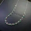 Venta al por mayor de fábrica Popular Collar de Esmeralda Natural Plata S925 Incrustado Piedra Principal 3*4 Joyería de Lujo Venta Directa de Fábrica