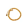 Pulsera para Mujer Color Arena Dorada Cuentas de Sandía Latón Chapado en Oro Cuentas Redondas Cuentas de Buda Pulsera Versión Coreana Cuentas de Transferencia Joyería al por Mayor