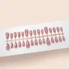 Unhas Postiças Atraentes Gato Pêssego Olho de Gato, Estilo Gentil e Puro Desejo, Adequadas para o Trabalho, 30 Peças