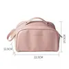 Nova Bolsa de Maquiagem com Zíper Duplo Bolsa Organizadora Almofadada Bolsa de Higiene Pessoal Portátil de PU Bolsa de Armazenamento de Maquiagem para Viagem