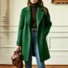 2026 Transfronterizo Amazon Otoño e Invierno Nuevo Vintage Casual Elegante Abrigo de Longitud Media con Solapas Abrigo de Lana para Mujer