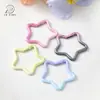 Liga Estrela de Cinco Pontas Macaron Gradiente Fivela de Mola Pingente de Chaveiro Acessórios Pintados DIY Chaveiro Gradiente