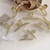 Nova Presilha de Cabelo com Pérolas e Strass para Mulheres Head Grande Presilha de Garra Presilha de Garra de Cabelo Presilha Superior Presilha de Tubarão Headwear de Liga