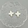 Joyería de Aleación DIY Goteo de Aceite Exquisito Trébol de Cuatro Hojas Pieza Doble Colgante de Aleación de Zinc Material para Pulsera Hecha a Mano