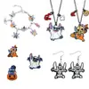 Conjunto de Pulsera, Collar, Aretes y Broche Temático de Halloween de Stitch - Divertidos Accesorios Festivos al por Mayor