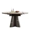 Conjunto de mesa de jantar e cadeiras de ardósia de luxo leve estilo italiano para casas pequenas, mesa de jantar dobrável extensível de uso duplo quadrado e redondo para sala de estar, design simples
