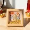 Marco de Foto de Árbol de Navidad de Oro Puro 999 Adorno Feng Shui para la Paz y la Alegría, Soporte de Exhibición del Dios de la Riqueza, Regalo para Familia y Amigos