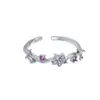 Anillos Florales de Rama con Microincrustaciones Coloridos de Moda para Mujeres, Anillos Artísticos Frescos de Nicho para el Dedo Índice al por Mayor