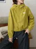 Chaqueta de trabajo con capucha para estudiante de mujer, primavera y otoño 2026, chaqueta deportiva popular de moda de corte holgado