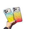 Adecuado para funda de teléfono Apple 18 Pro, funda magnética transparente estilo dopamina para iPhone 17, degradado bicolor 18 PM