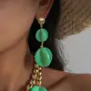 Colar Circular Spliced de Acrílico Camada Dupla Estilo Europeu e Americano, Vintage, Único, Corrente de Clavícula Moderna, Joia de Nicho de Alto Padrão para Mulheres