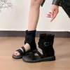 Sandalias Romanas Casuales Retro de Suela Gruesa con Punta Abierta para Mujer, Nuevas Sandalias de Verano 2026 de Caña Alta Adelgazantes, Sandalias Súper Populares Estilo Bota