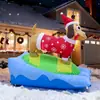 Suprimentos de Natal Infláveis de 1,5m Dachshund Surfing Inflável Luzes LED Layout do Local Decorações de Pátio