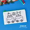 Estuche Navideño Doodle para Niños Hecho a Mano DIY Bolsa de Papelería para Pintar Regalo Estudiantes de Primaria Pequeños Regalos Navideños Estuche
