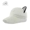 Chapéu de Moda Estilo Coreano para Mulheres, Boné de Beisebol Respirável de Malha Oca de Verão com Orelhas de Gato Chapéu de Sol