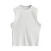 Verano 2024 nuevo chaleco básico liso sin mangas chaleco deportivo básico crop de cuello redondo al por mayor