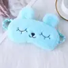 Máscara de Olho de Pelúcia Bordada com Pelo de Coelho Fofo Transfronteiriça, Máscara de Olho Bloqueadora de Luz para Dormir com Orelhas de Unicórnio, Em Estoque
